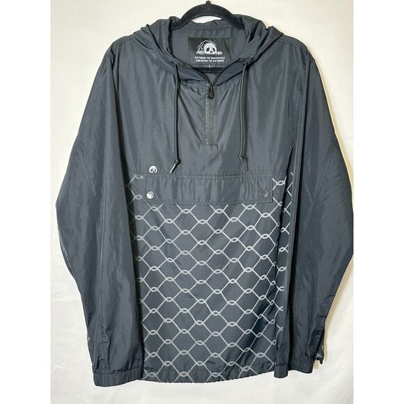 Sketchy Tank Disturbing The Comfortable Men's 1/4 Zip Hooded Jacket Size L - Picture 1 of 4